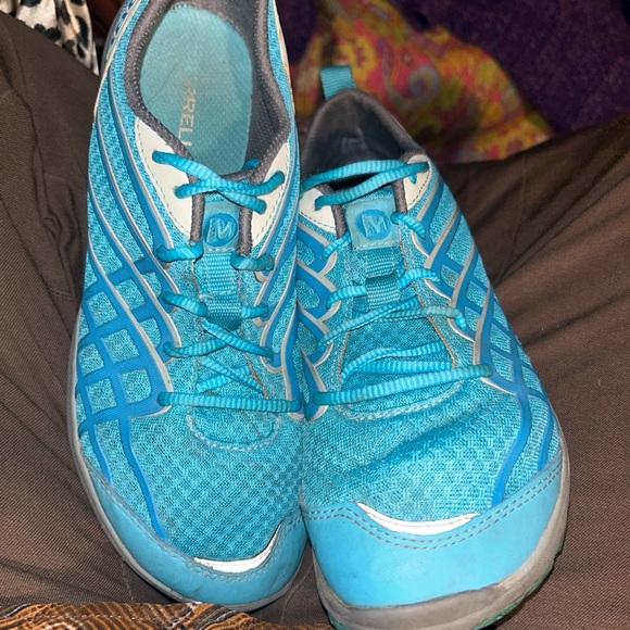 Merrell Bare Access Size 8 Sneaker Aqua Lace Up Trainers Athletic Shoes Womens - Picture 1 of 7